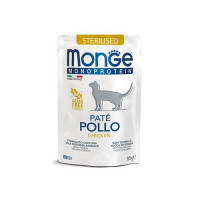 Monge, Cat Monoprotein Pouch, влаж. корм д/стерил.кошек (курица)